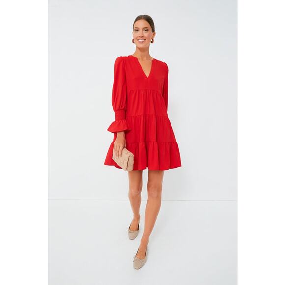 Tuckernuck Dresses & Skirts - Tuckernuck Pomander Place Red Crepe Kenzo Mini Dress Size Medium